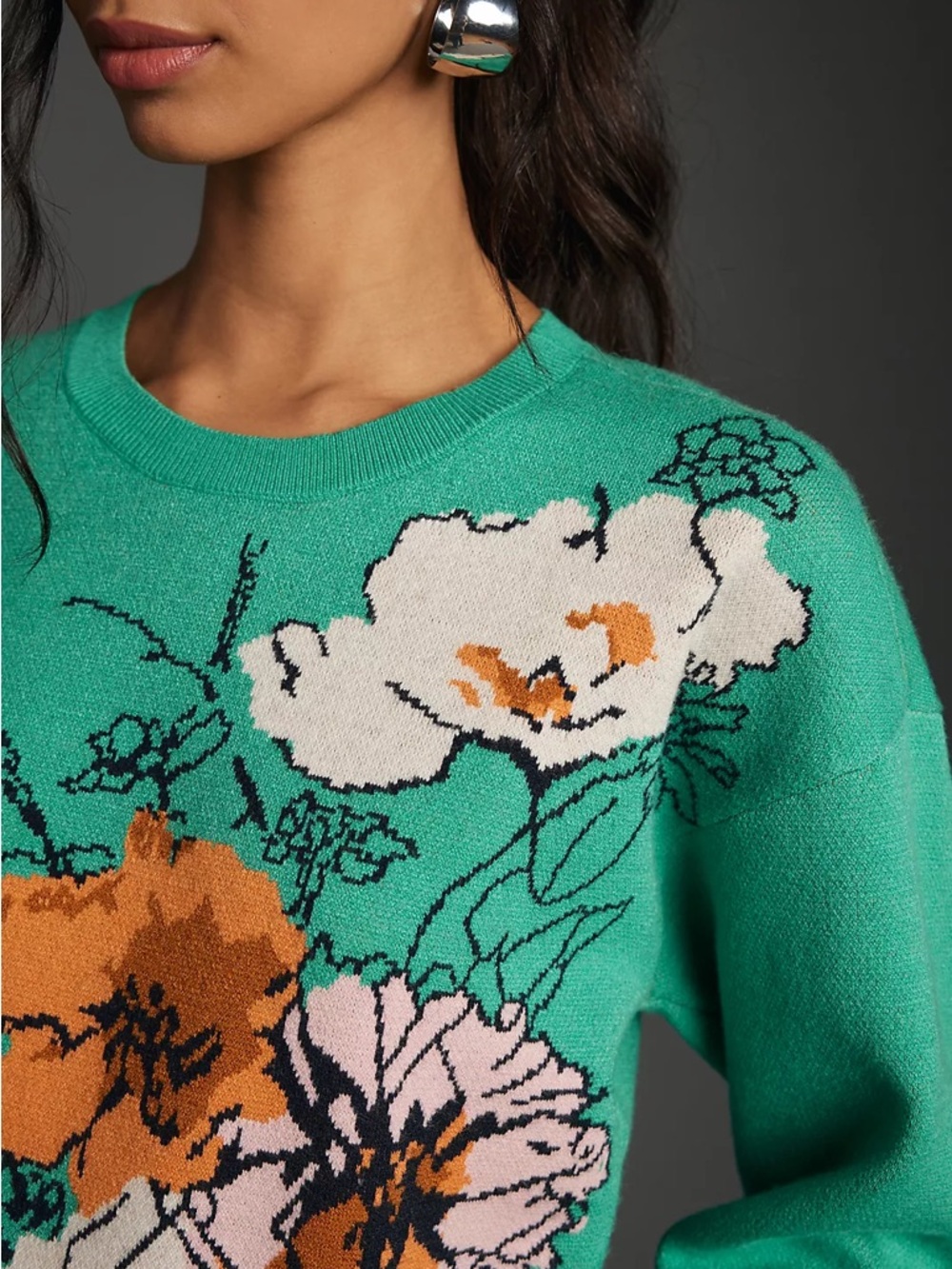 The Camryn Cropped Crewneck Sweater by Maeve - Picture 3 of 8